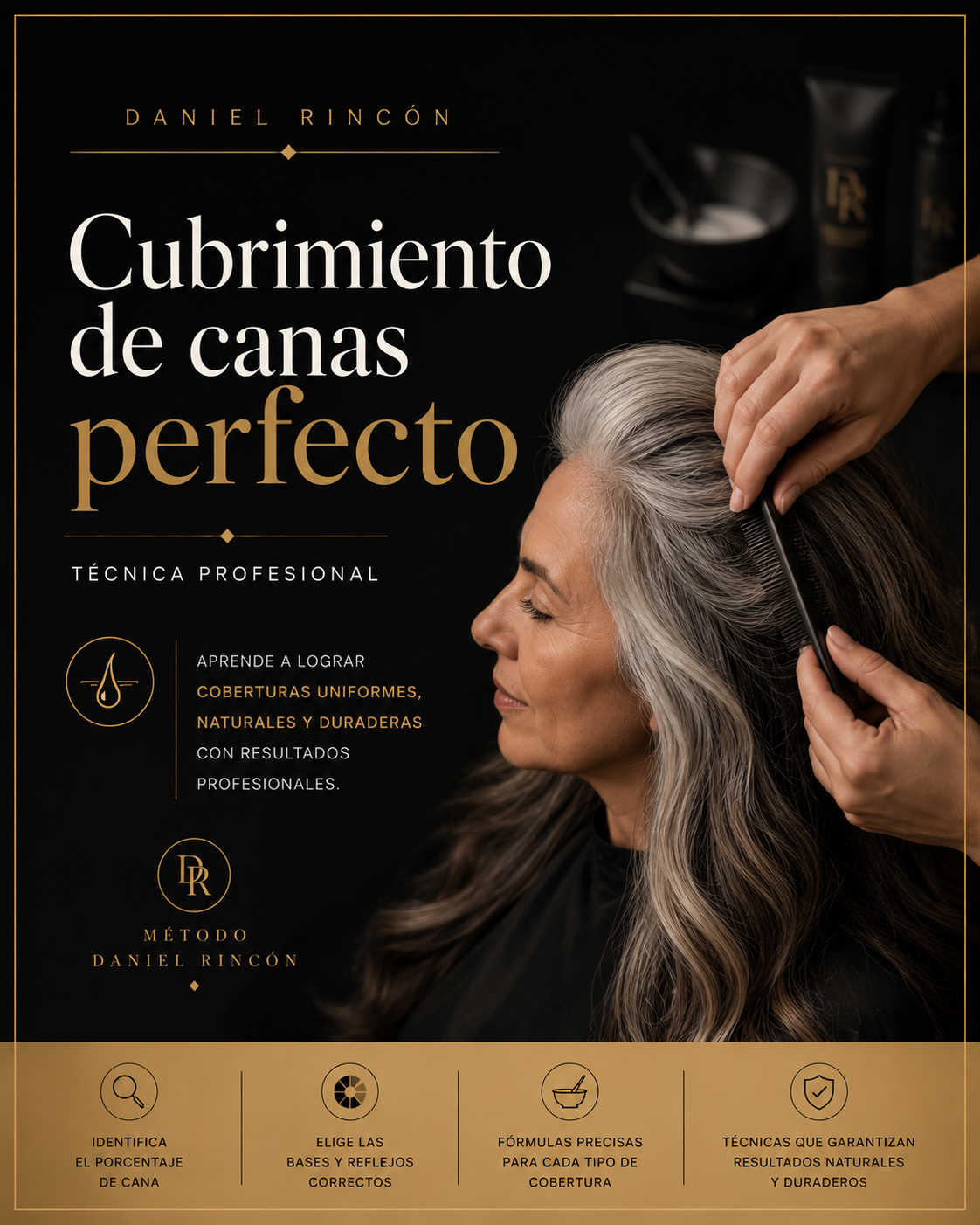 Cubrimiento de canas perfecto - técnica profesional